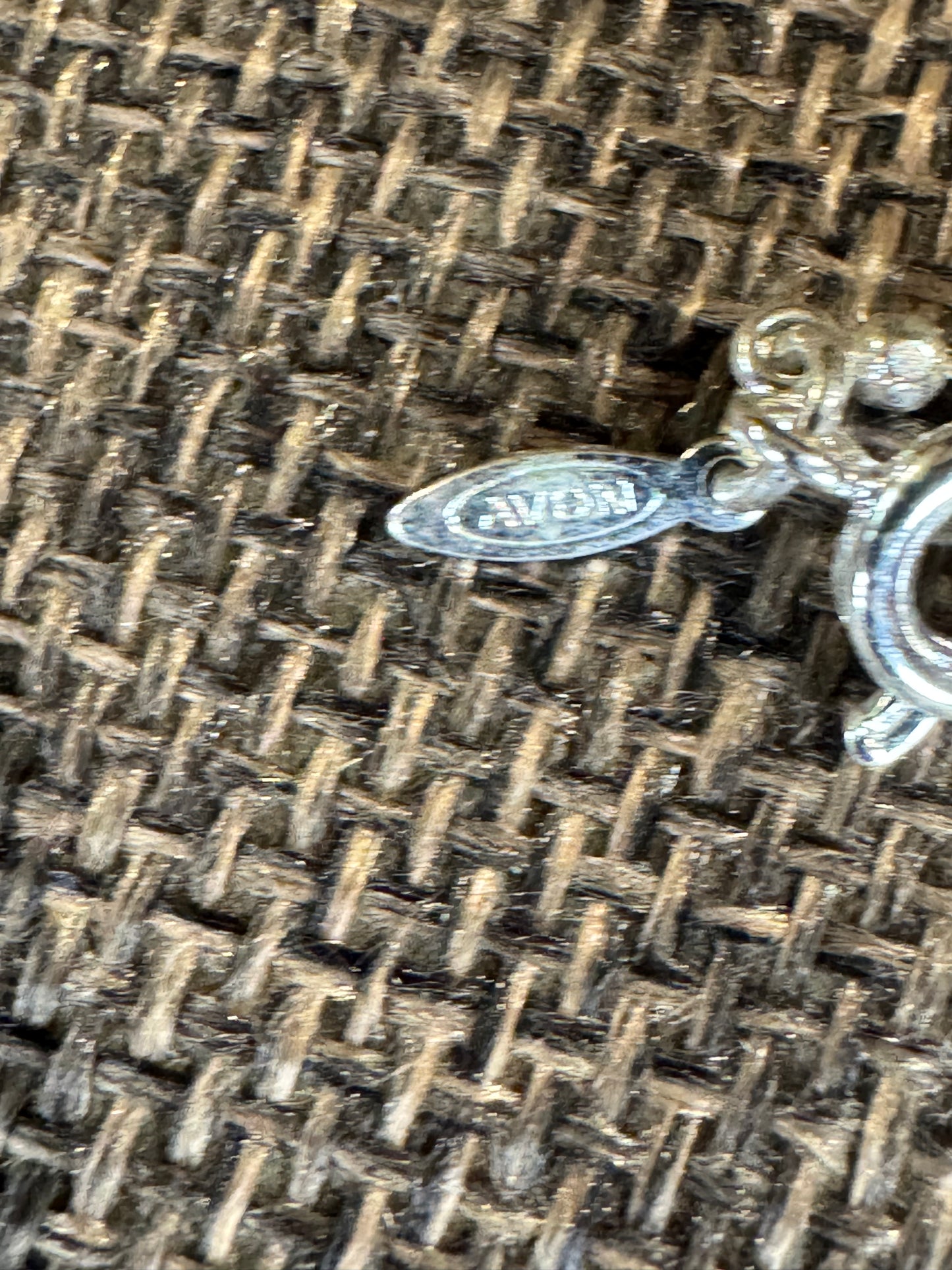 Vintage Avon Open Heart Anklet | Silver-Plated Rhinestone Chain
