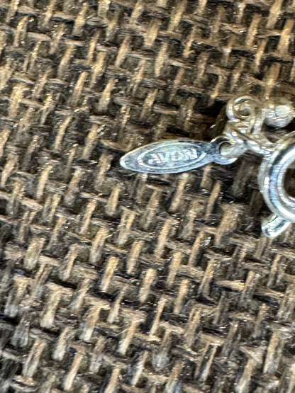 Vintage Avon Open Heart Anklet | Silver-Plated Rhinestone Chain