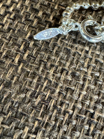 Vintage Avon Open Heart Anklet | Silver-Plated Rhinestone Chain