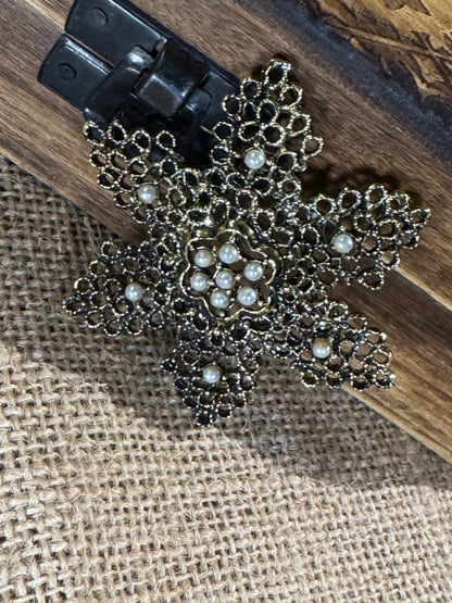Vintage Faux Pearl Starburst Brooch