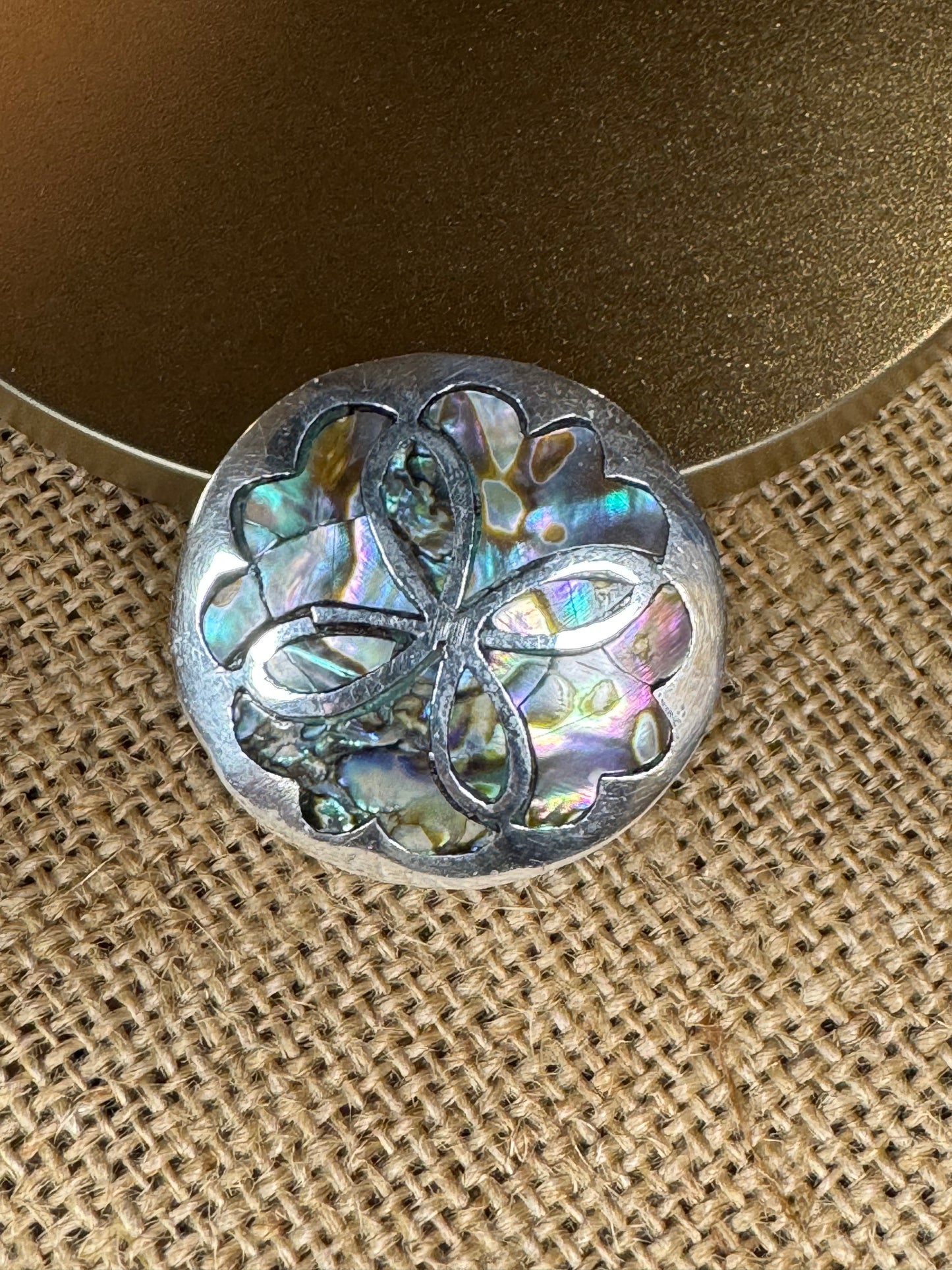 Vintage Mexican Sterling Silver & Abalone Shell Brooch/Pendant