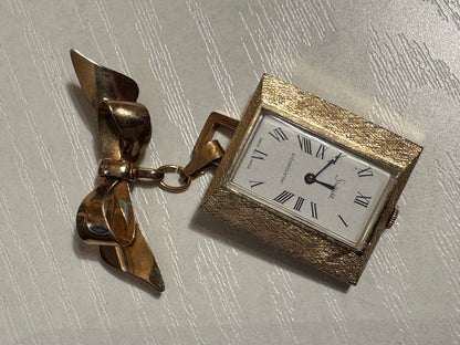 Vintage Sheffield Bow Brooch Watch 1/20 12K Gold-Filled