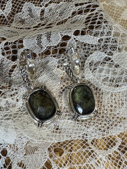 Vintage Iridescent Stone Earrings