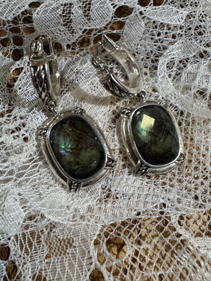 Vintage Iridescent Stone Earrings