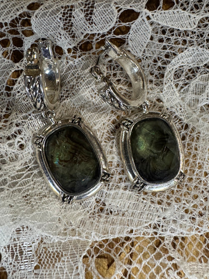 Vintage Iridescent Stone Earrings