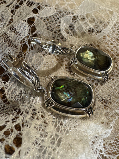 Vintage Iridescent Stone Earrings