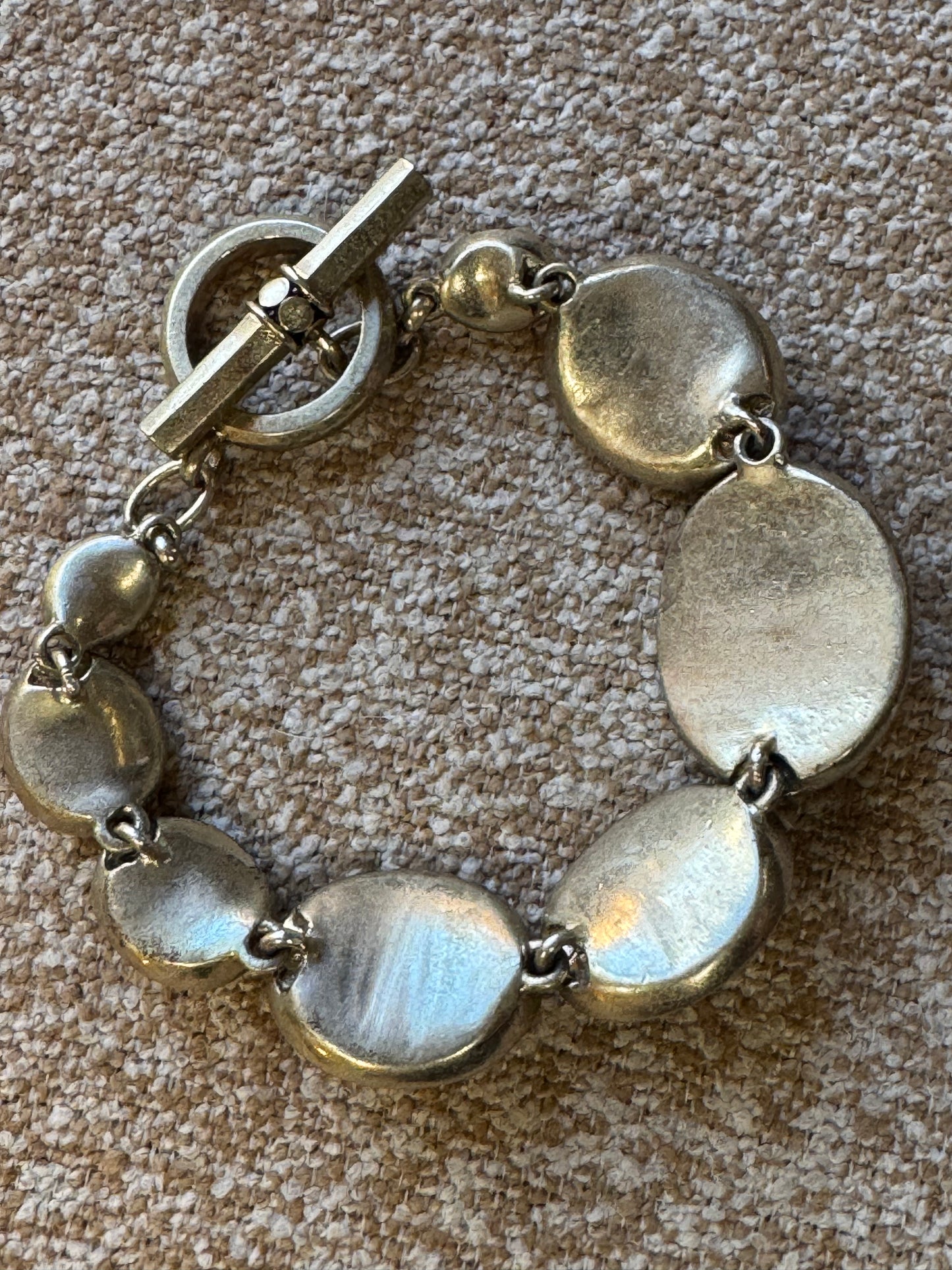 Vintage Signed Ellen Tracy Multi-Stone Toggle Bracelet