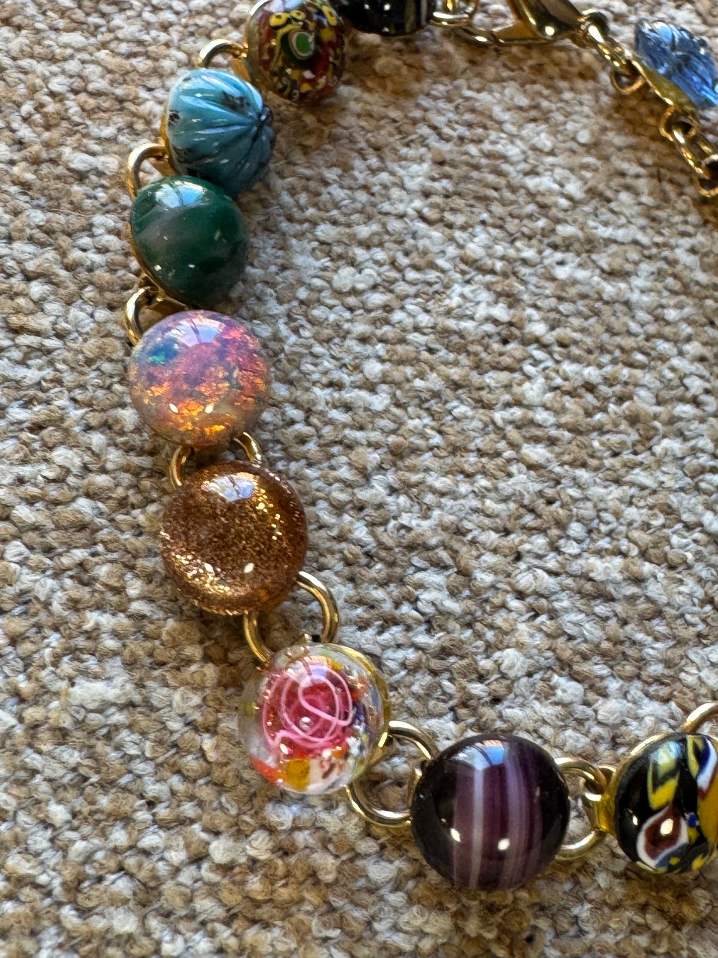 Colorful Murano-Style Glass Bead Bracelet