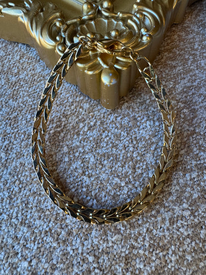 Vintage Signed Monet Gold-Tone Leaf Link Bracelet