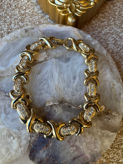 Gold-Tone "Hugs and Kisses" (X and O) Bracelet