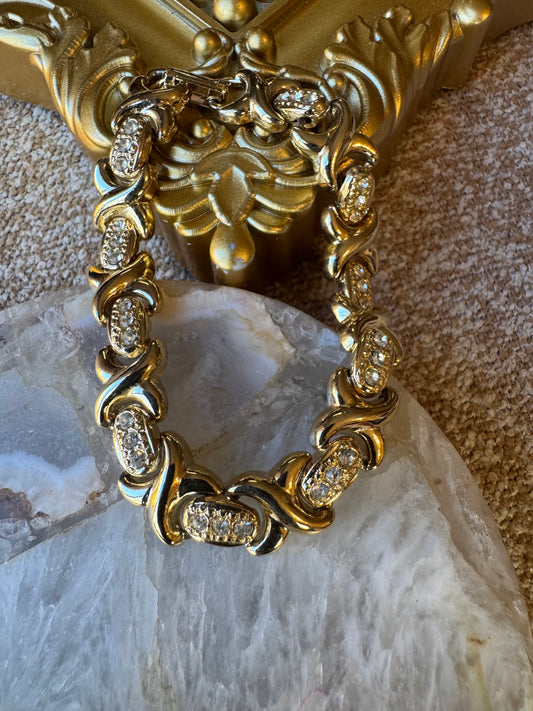 Gold-Tone "Hugs and Kisses" (X and O) Bracelet