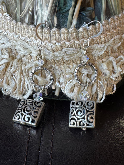 Bohemian Silver-Tone Tiered Dangle Earrings