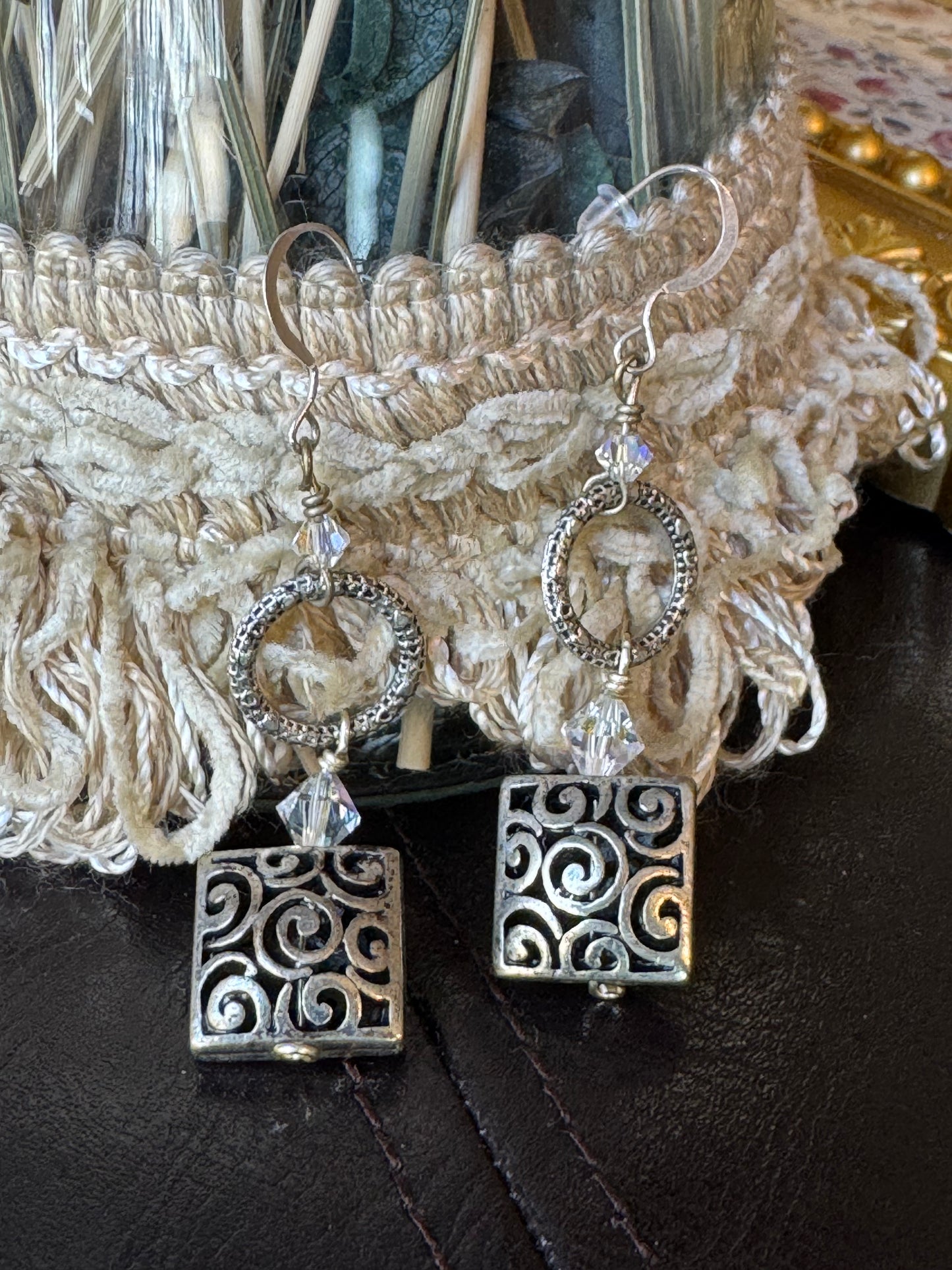 Bohemian Silver-Tone Tiered Dangle Earrings