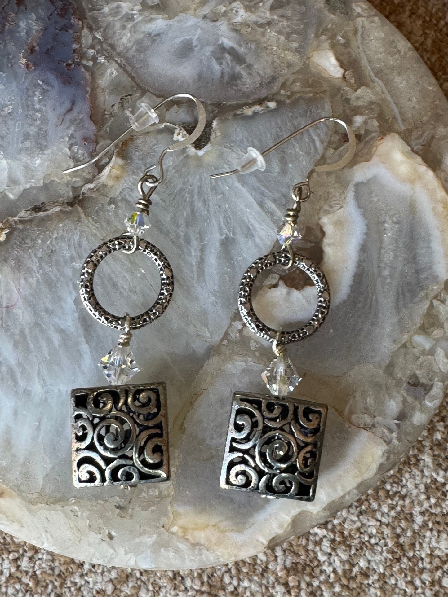 Bohemian Silver-Tone Tiered Dangle Earrings