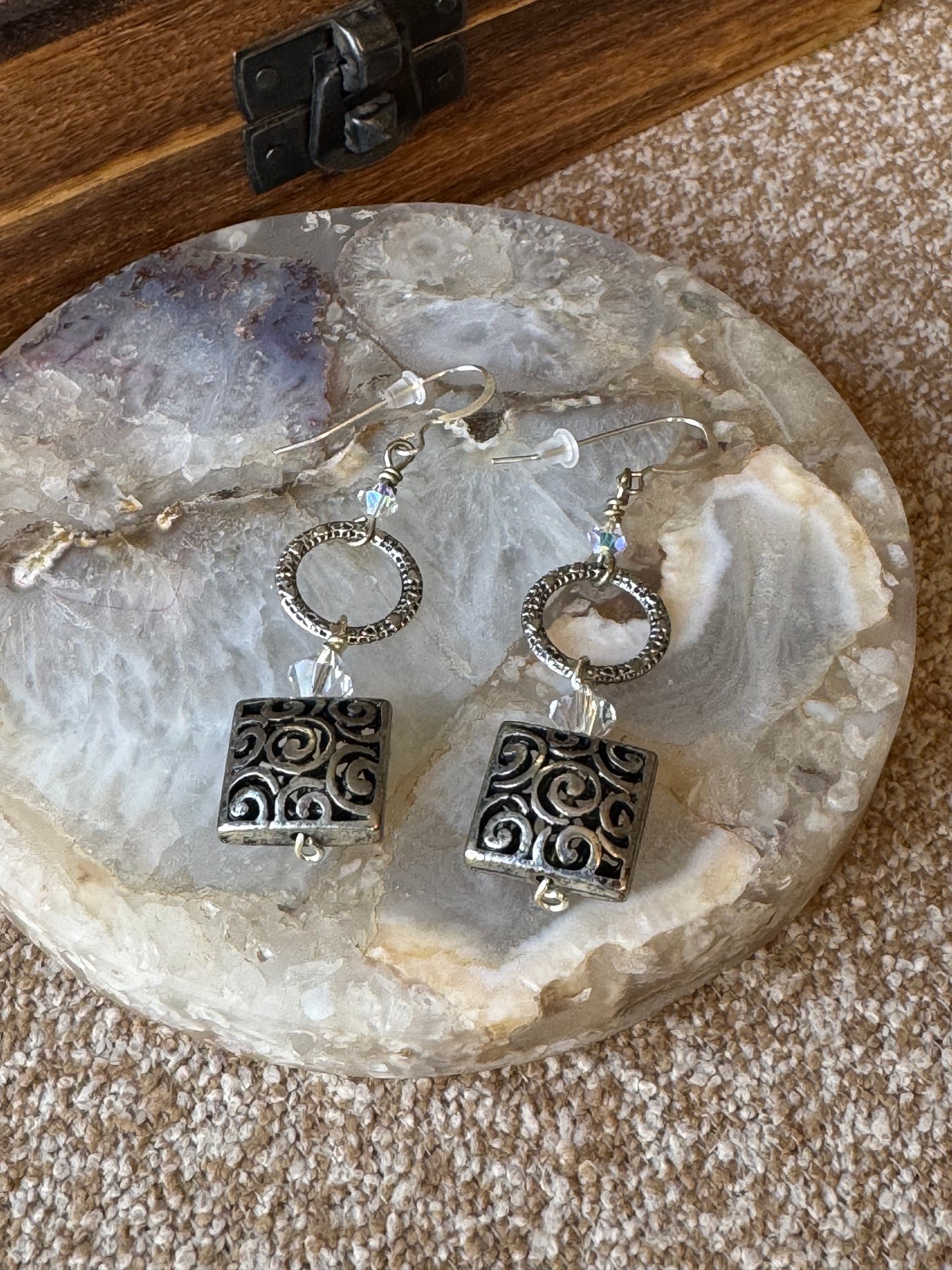 Bohemian Silver-Tone Tiered Dangle Earrings