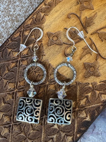 Bohemian Silver-Tone Tiered Dangle Earrings