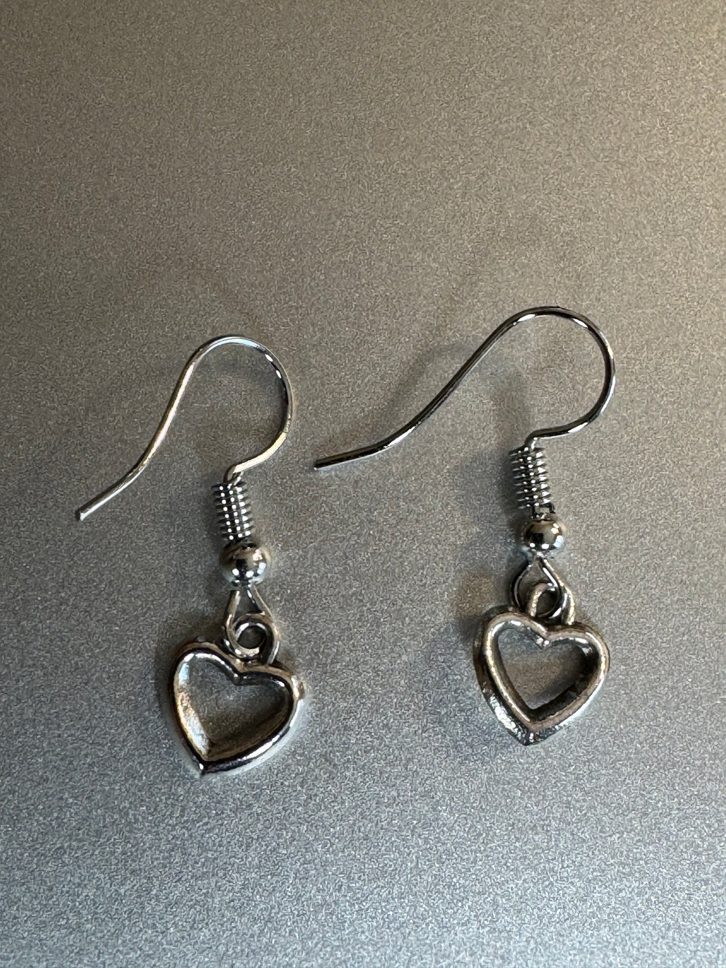 Sterling Silver Open Heart Dangle Earrings