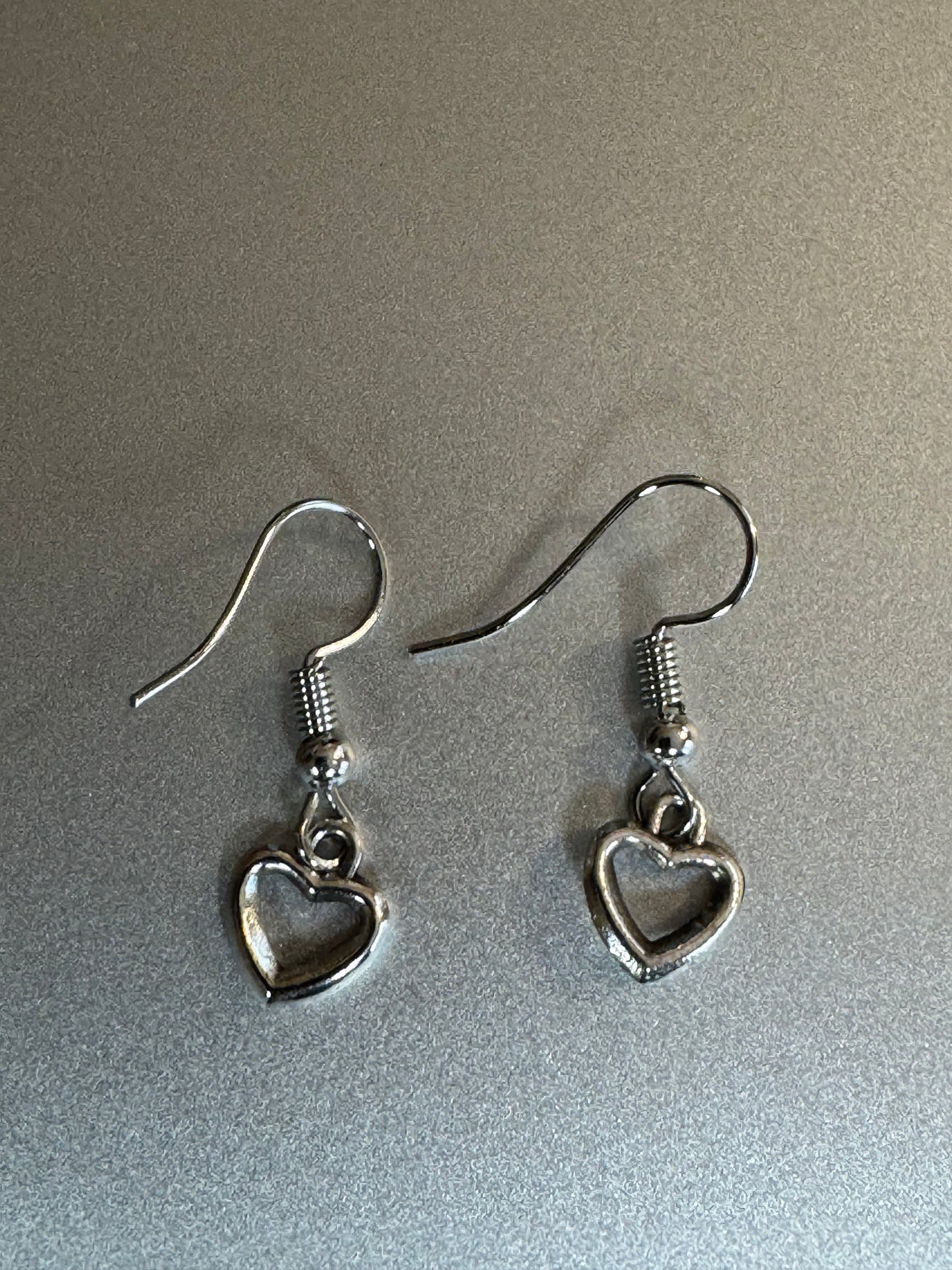 Sterling Silver Open Heart Dangle Earrings