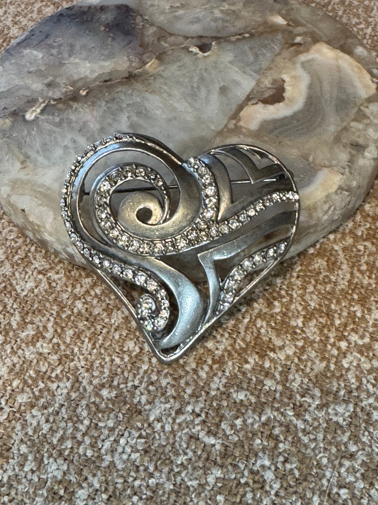 Chico’s “Have a Heart” Silver Tone Rhinestone Brooch – AHA 2008 Edition