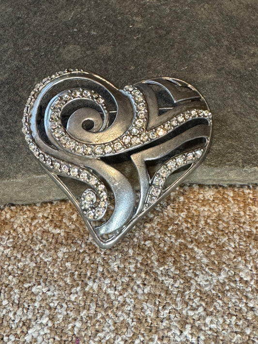 Chico’s “Have a Heart” Silver Tone Rhinestone Brooch – AHA 2008 Edition