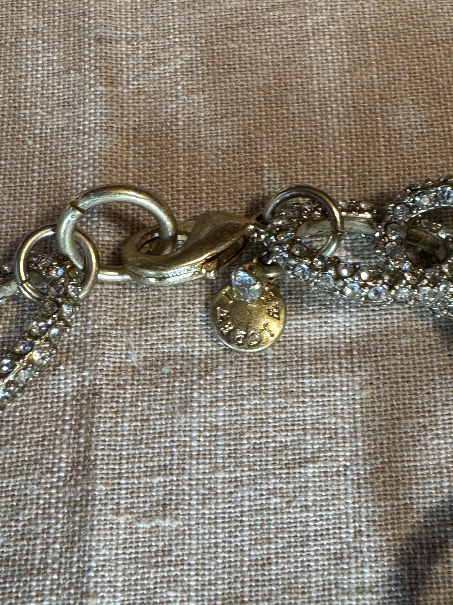 J.Crew Gold Tone Pavé Crystal Chunky Chain Link Bracelet