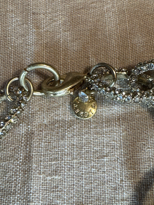 J.Crew Gold Tone Pavé Crystal Chunky Chain Link Bracelet
