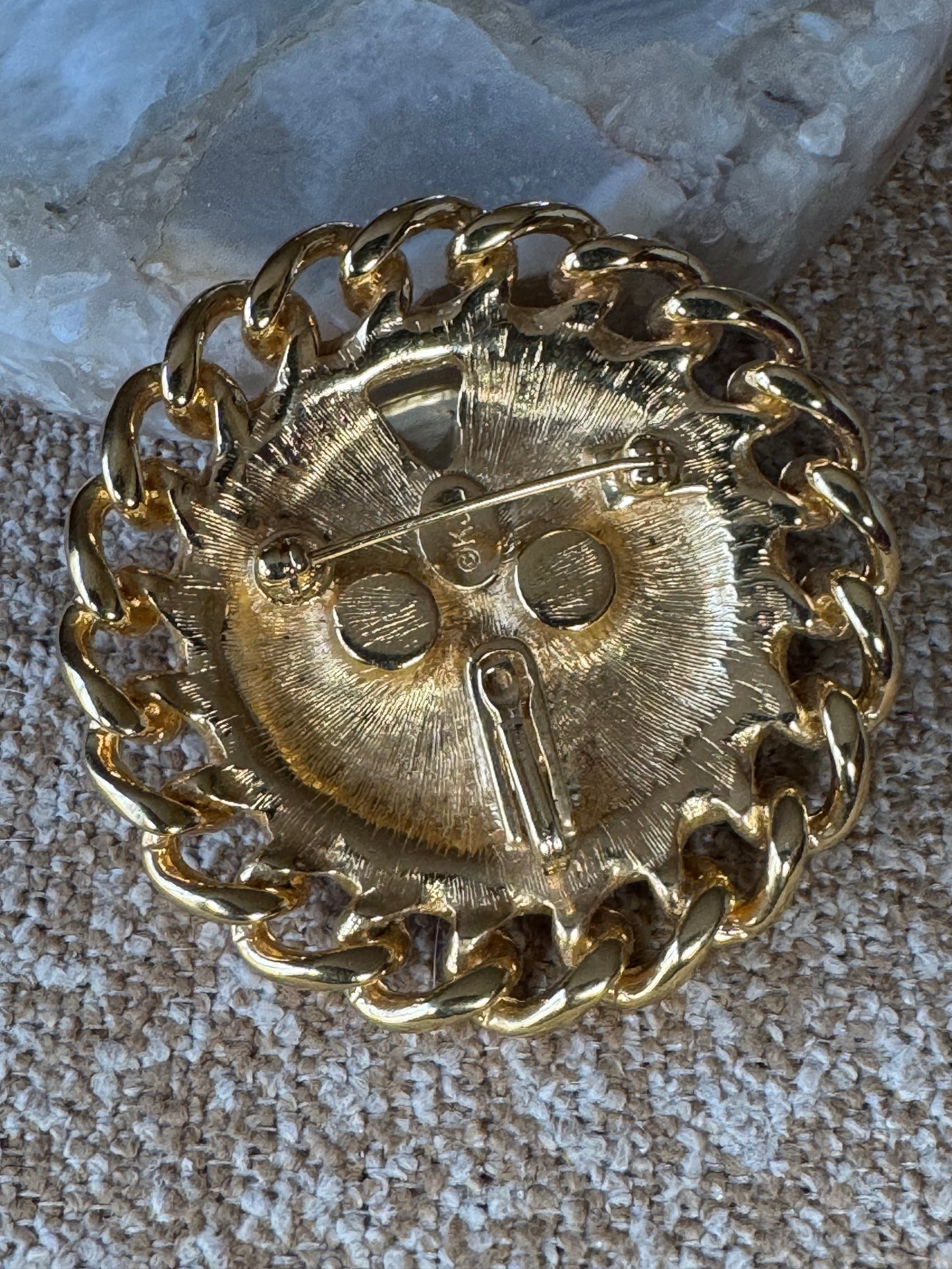 Vintage Kenneth Jay Lane (KJL) Gold-Tone Faux Pearl Brooch & Pendant Enhancer — Versatile Classic