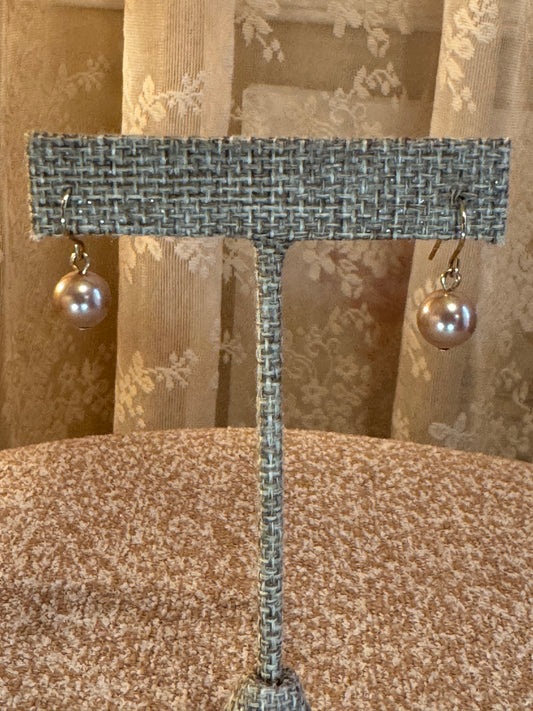Blush Faux Pearl Drop Earrings