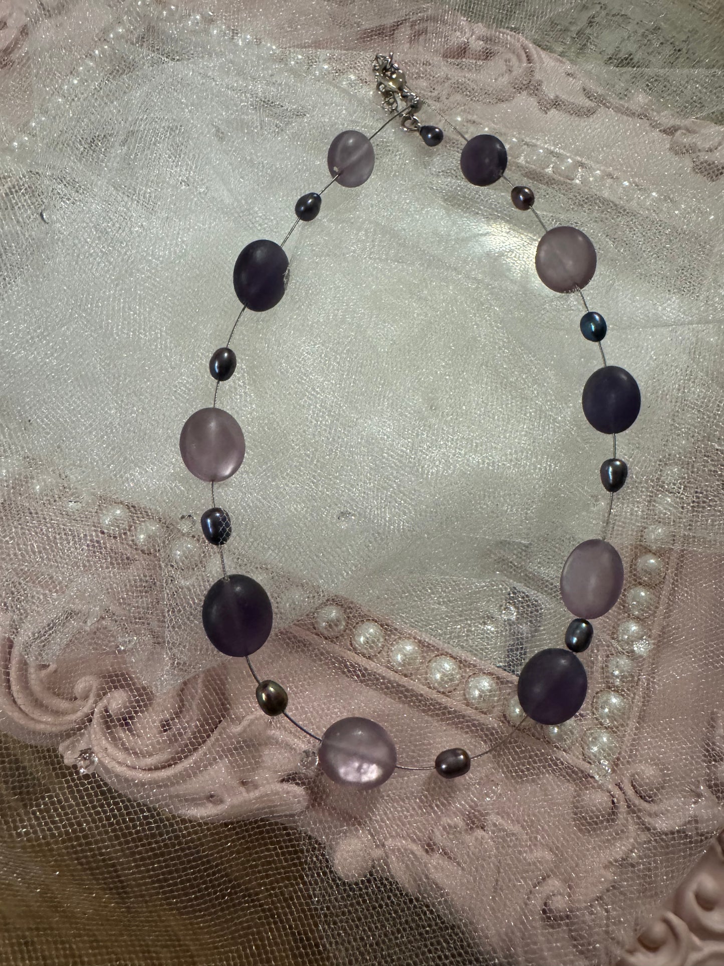 Vintage Bohemian Amethyst Beaded 18" Necklace