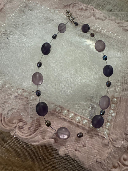 Vintage Bohemian Amethyst Beaded 18" Necklace