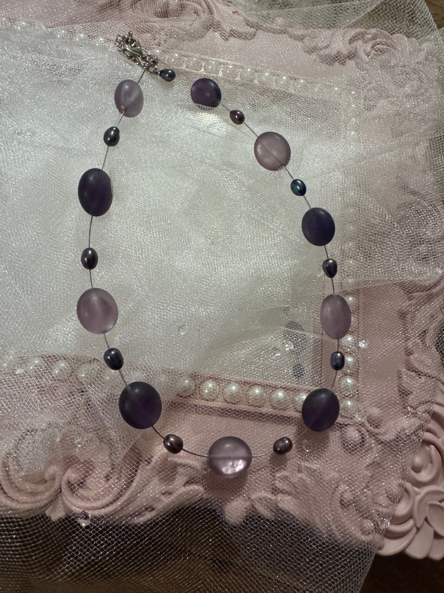Vintage Bohemian Amethyst Beaded 18" Necklace