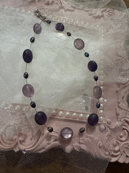 Vintage Bohemian Amethyst Beaded 18" Necklace