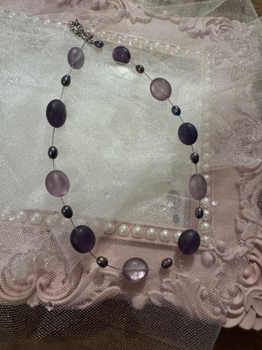 Vintage Bohemian Amethyst Beaded 18" Necklace