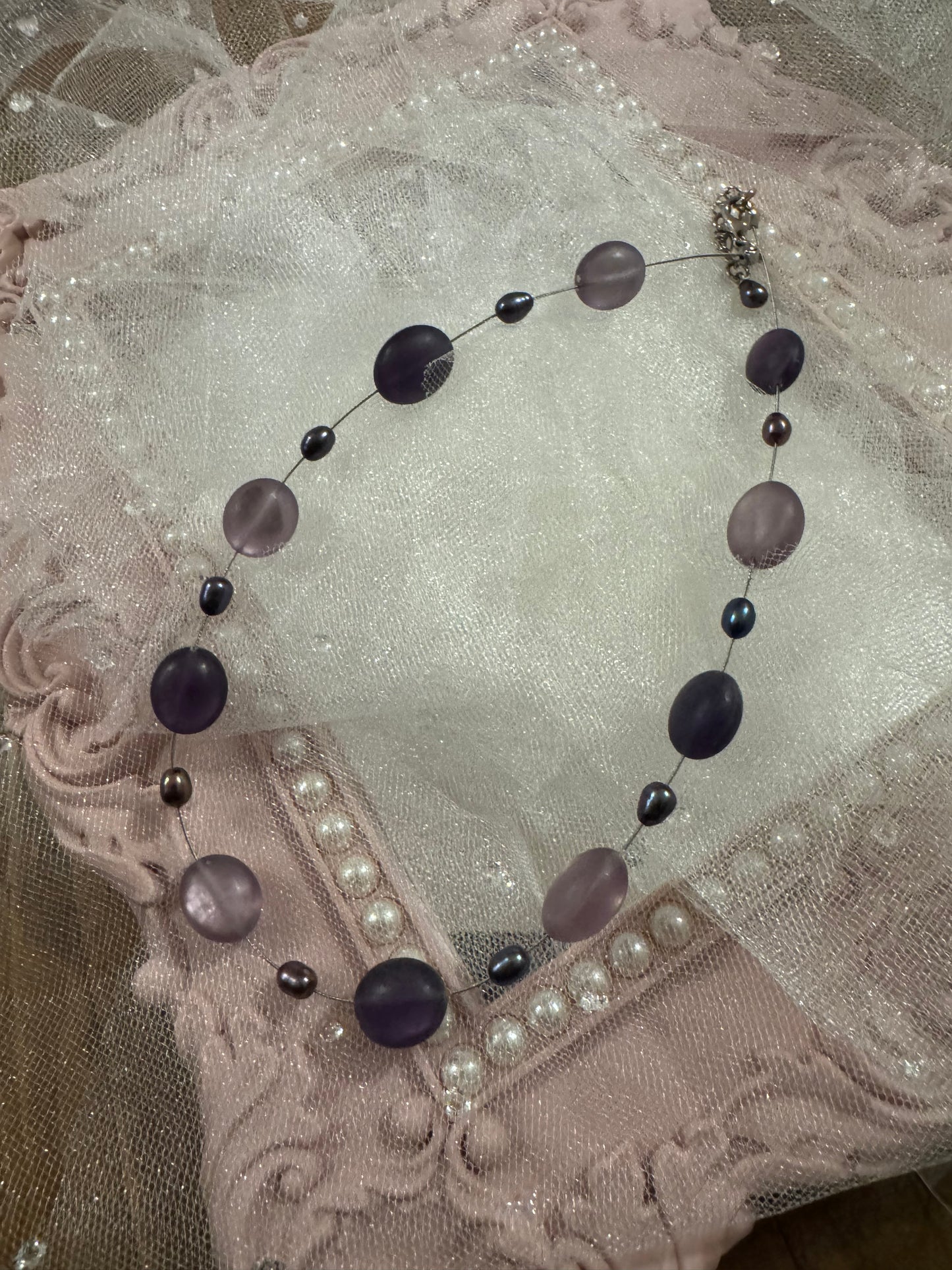 Vintage Bohemian Amethyst Beaded 18" Necklace
