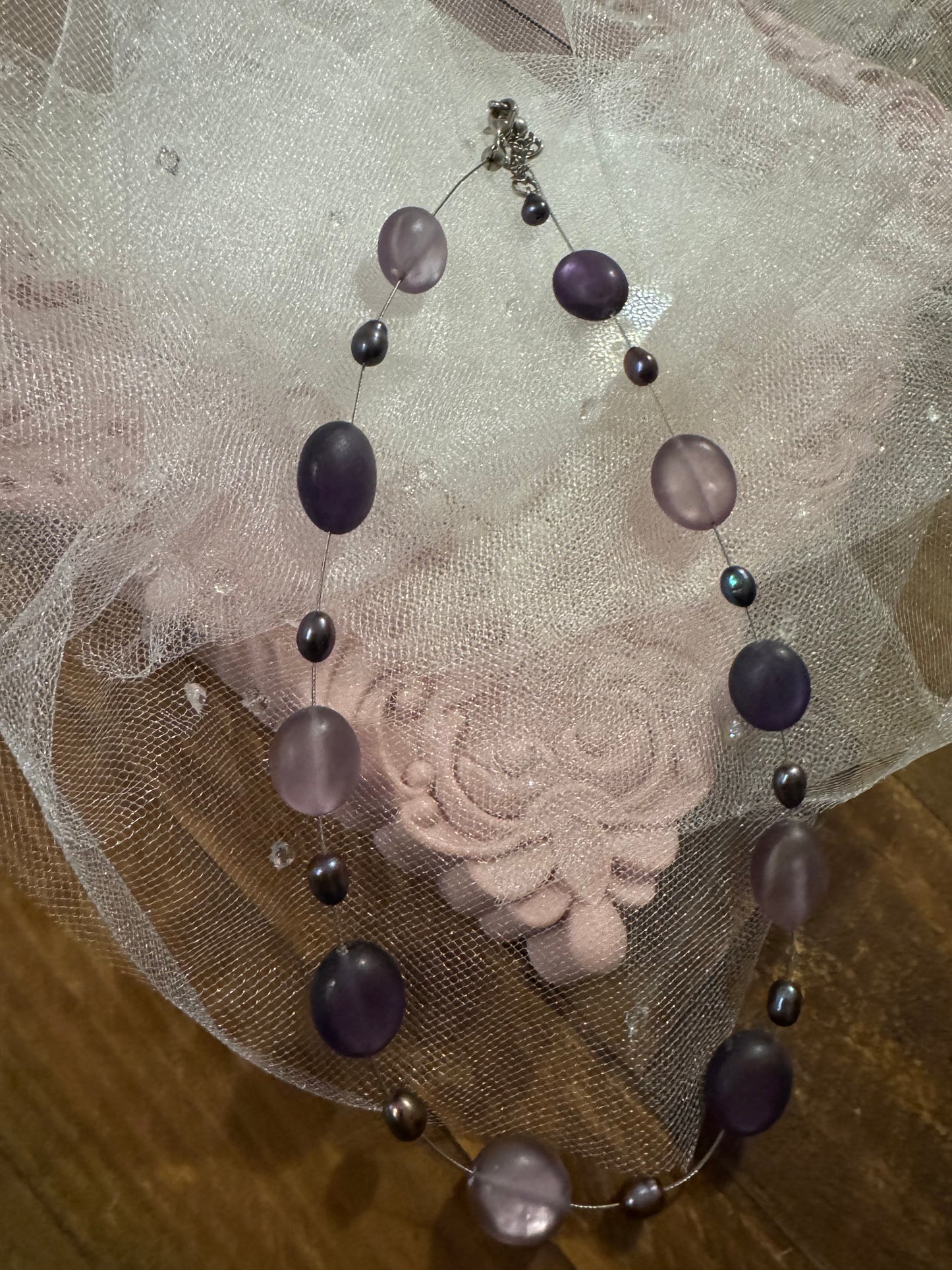Vintage Bohemian Amethyst Beaded 18" Necklace