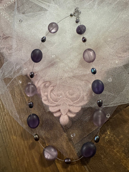 Vintage Bohemian Amethyst Beaded 18" Necklace