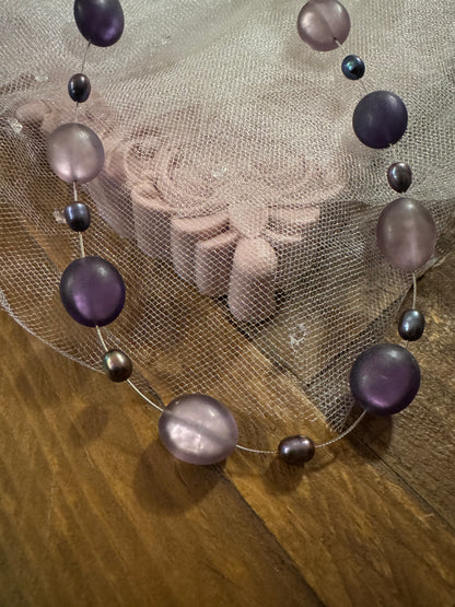 Vintage Bohemian Amethyst Beaded 18" Necklace