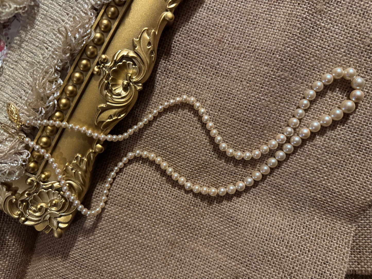 Vintage 24" Graduated Faux Pearl Necklace