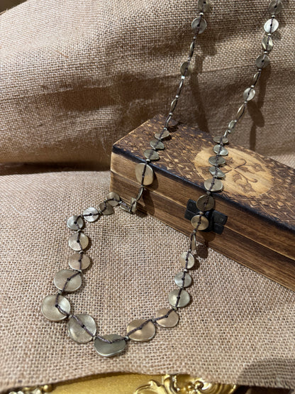 Signed Vintage Chico's 40" Golden and Bronze Coin Necklace