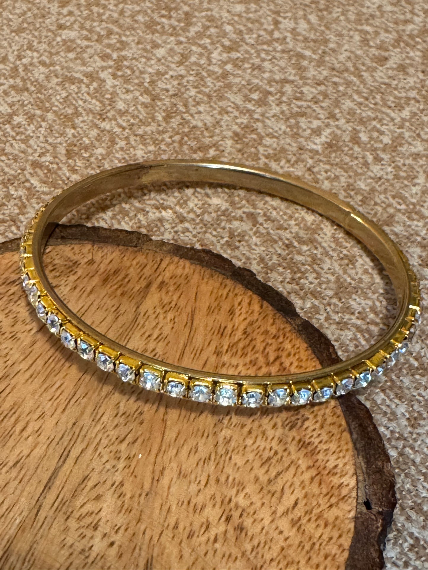 Gold-Tone Pavé Crystal Bangle Bracelet