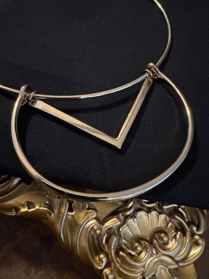 Signed White House Black Market Gold-Tone Minimalist Choker Necklace