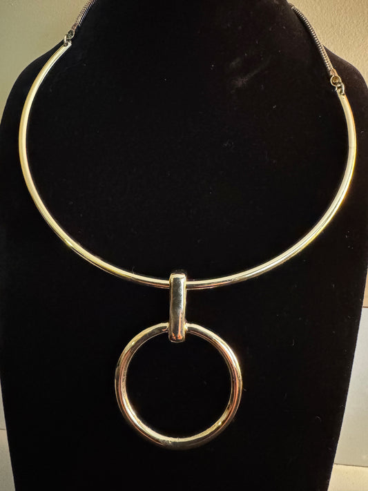 Signed White House Black Market Gold-Tone Choker Necklace