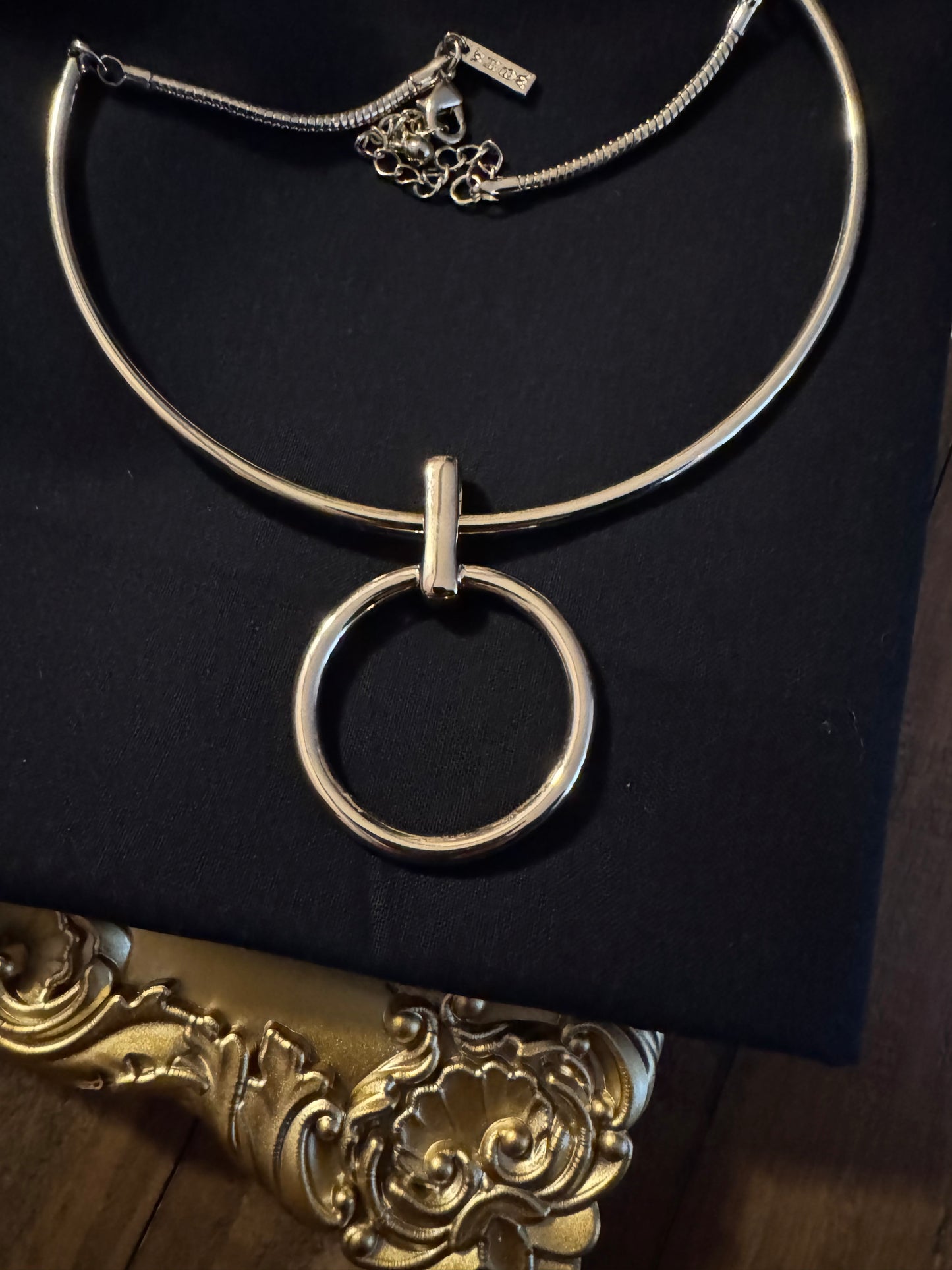 Signed White House Black Market Gold-Tone Choker Necklace