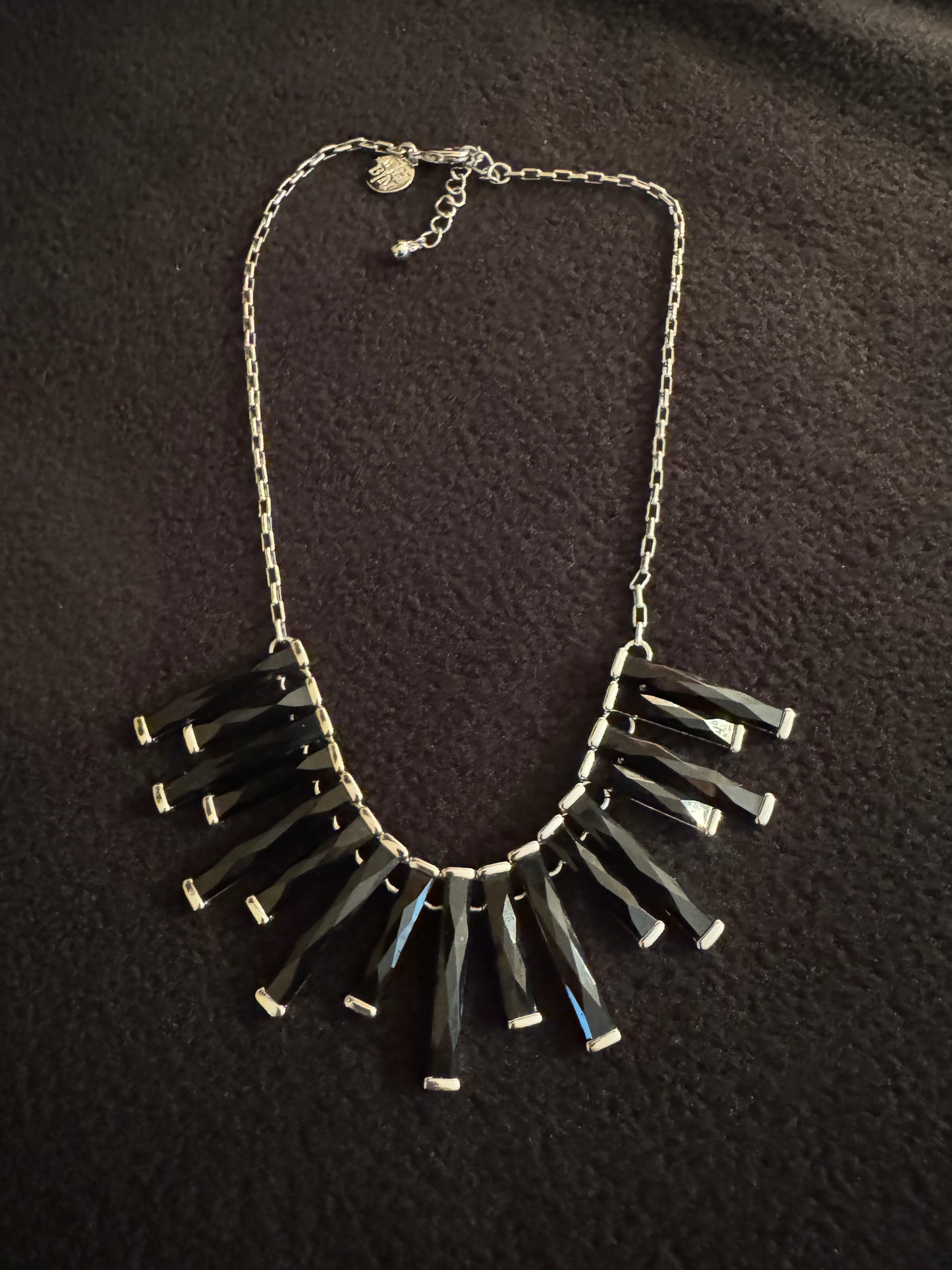 Signed White House Black Market Black Bar Statement Necklace