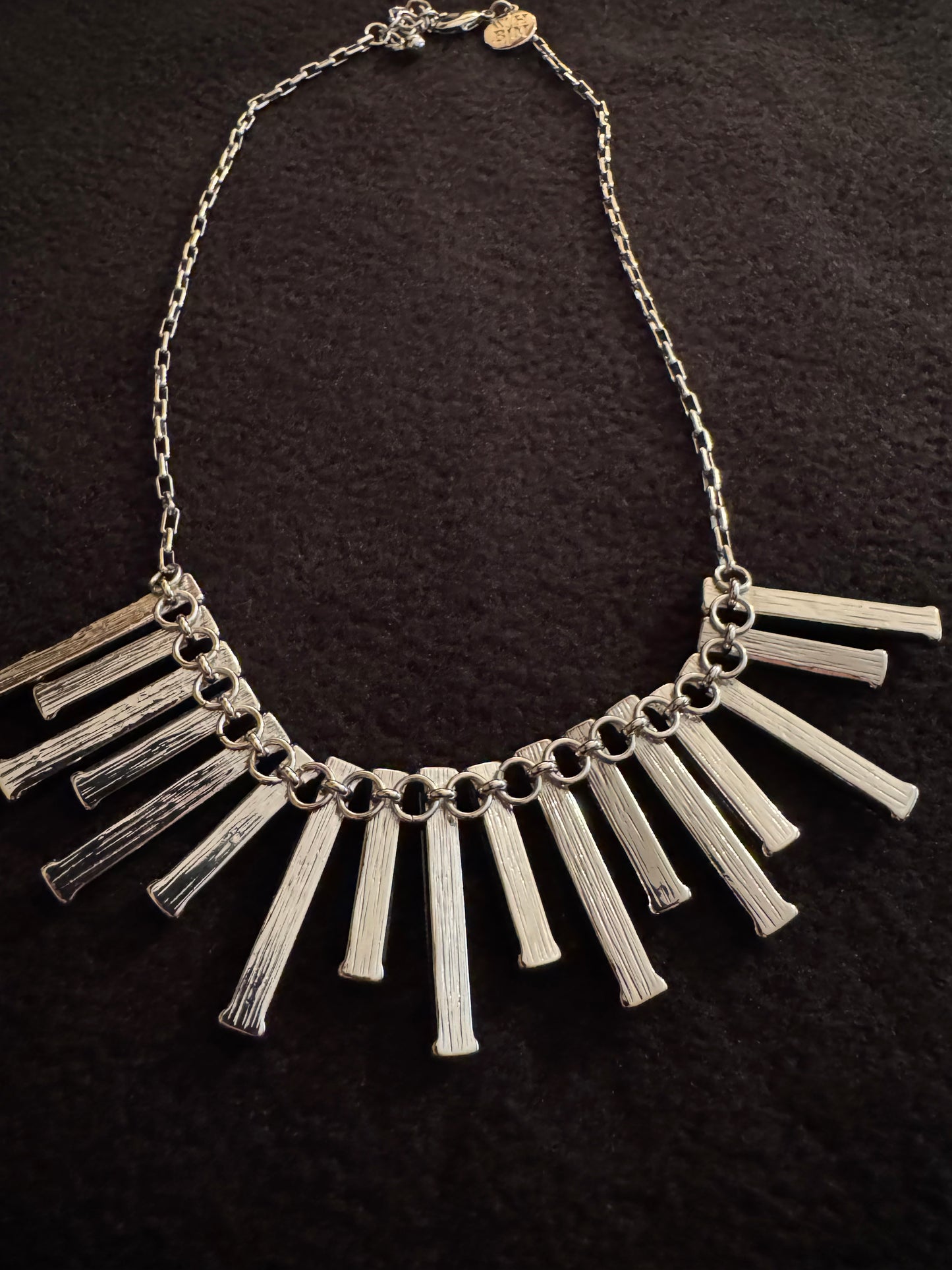 Signed White House Black Market Black Bar Statement Necklace