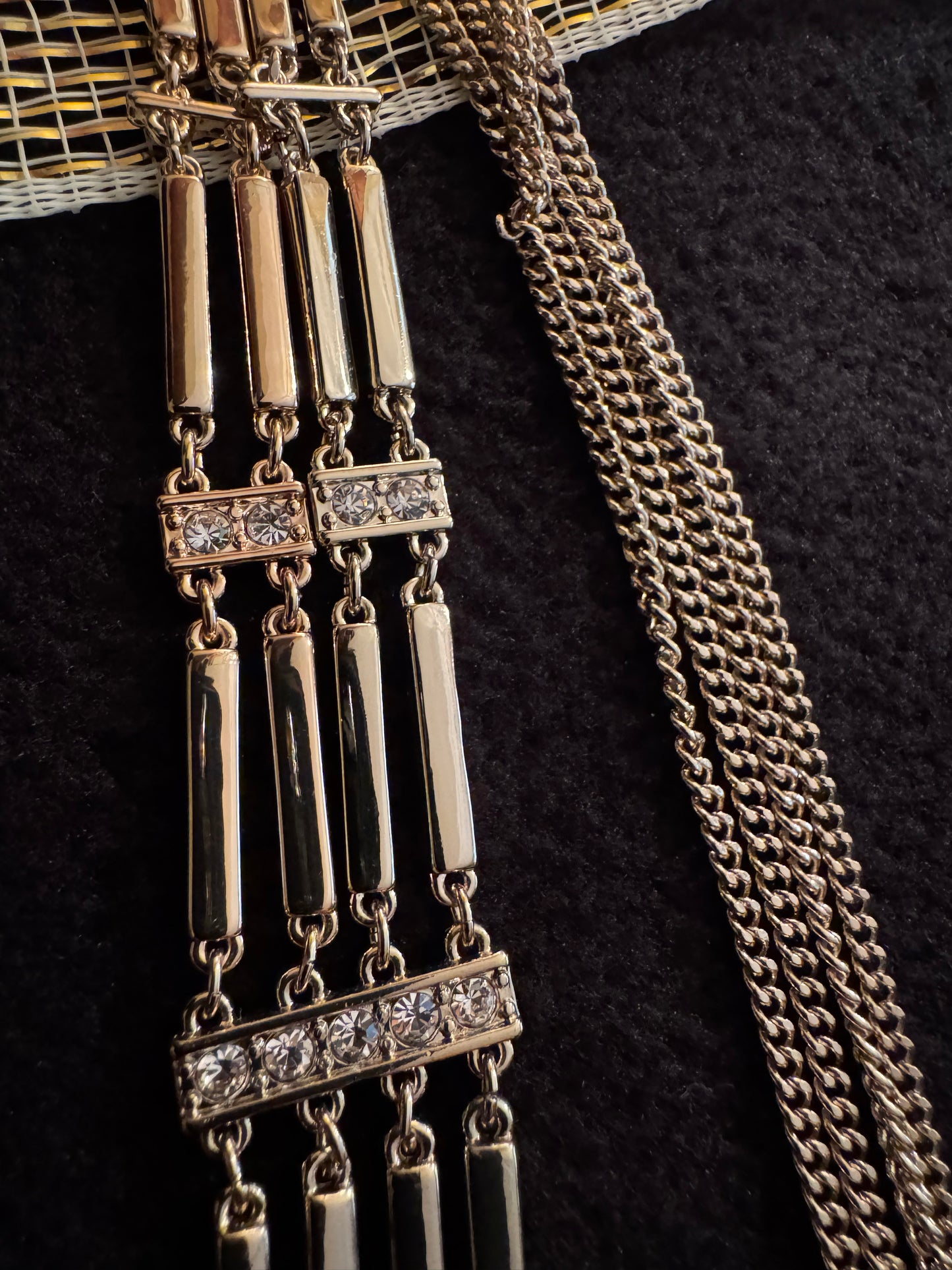 Signed White House Black Market 24" Gold-Tone Multi-Strand Tassel Necklace
