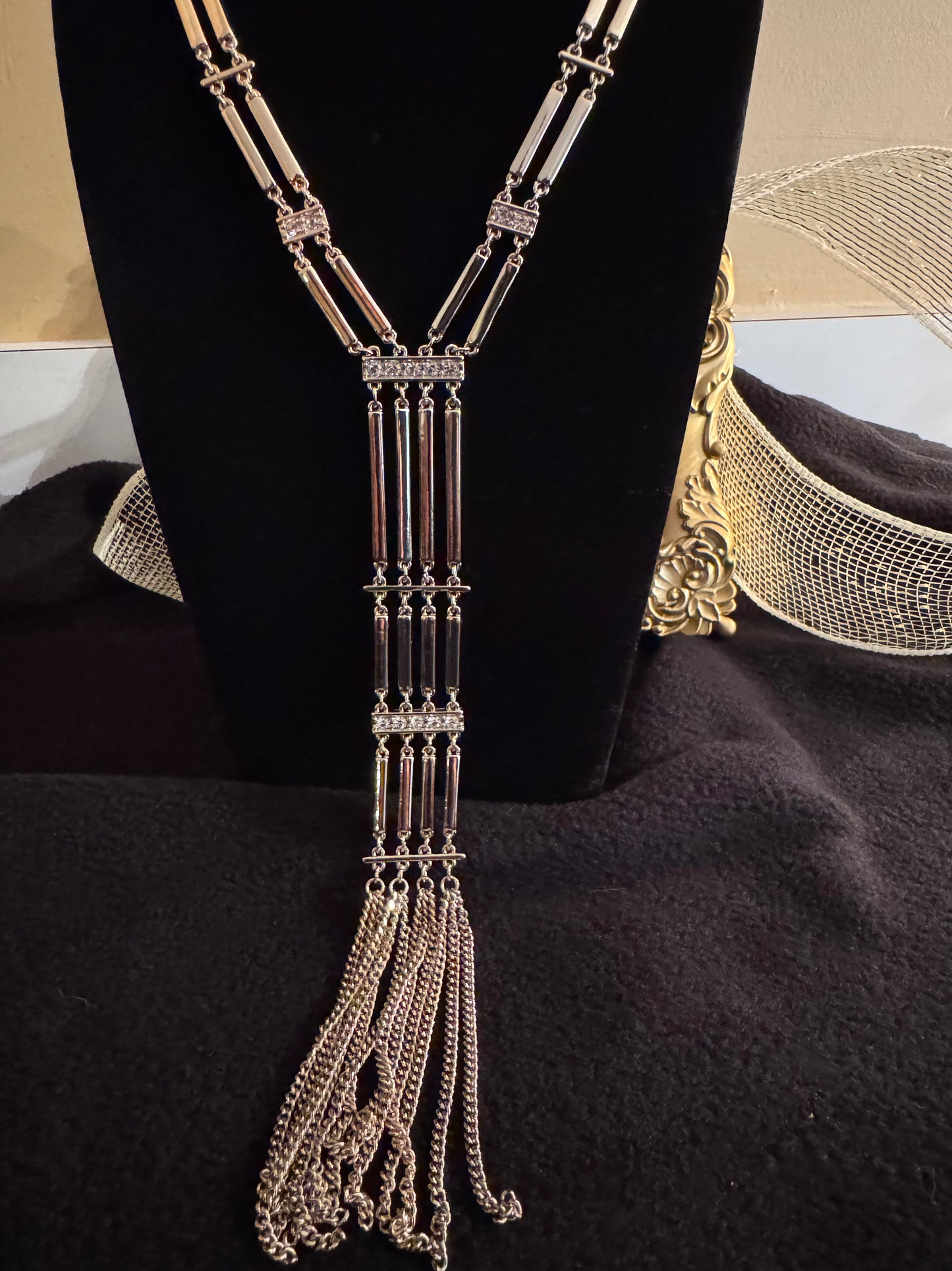 Signed White House Black Market 24" Gold-Tone Multi-Strand Tassel Necklace