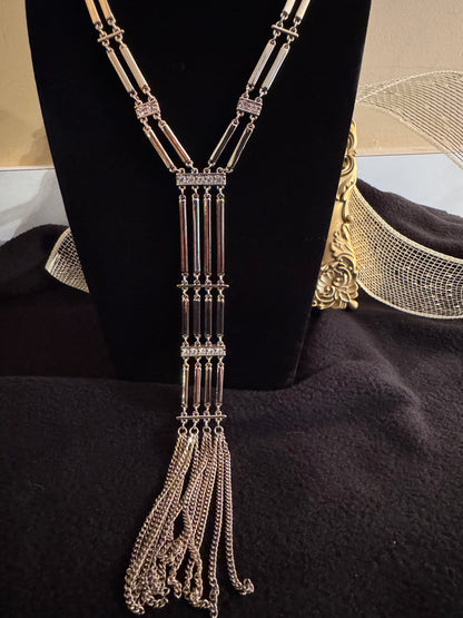 Signed White House Black Market 24" Gold-Tone Multi-Strand Tassel Necklace