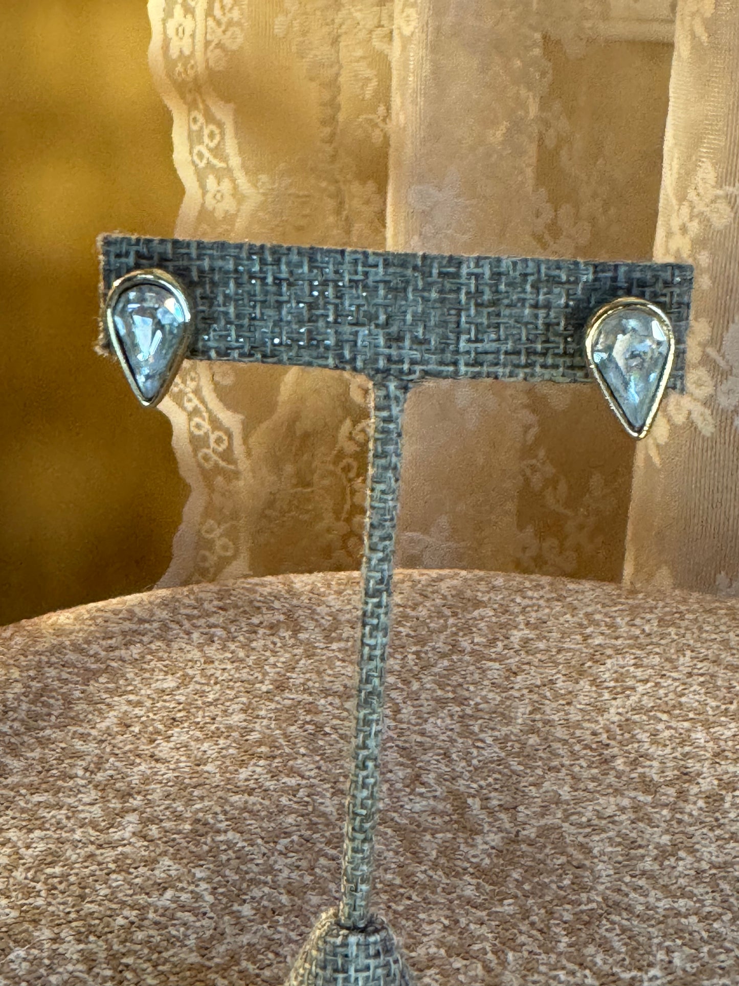 Vintage S.A.L. Swarovski Crystal Earrings – Gold Tone
