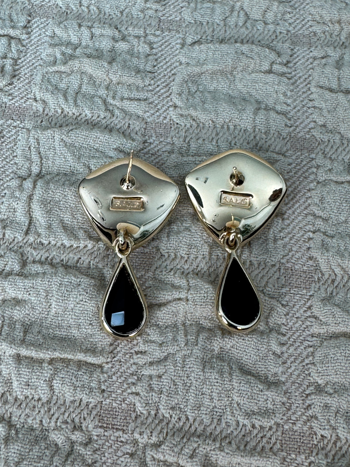Vintage Signed 1980s Swarovski America Ltd (S.A.L.) Geometric Statement Earrings.